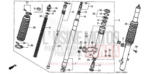 FRONT FORK (3) CR125RH de 1987
